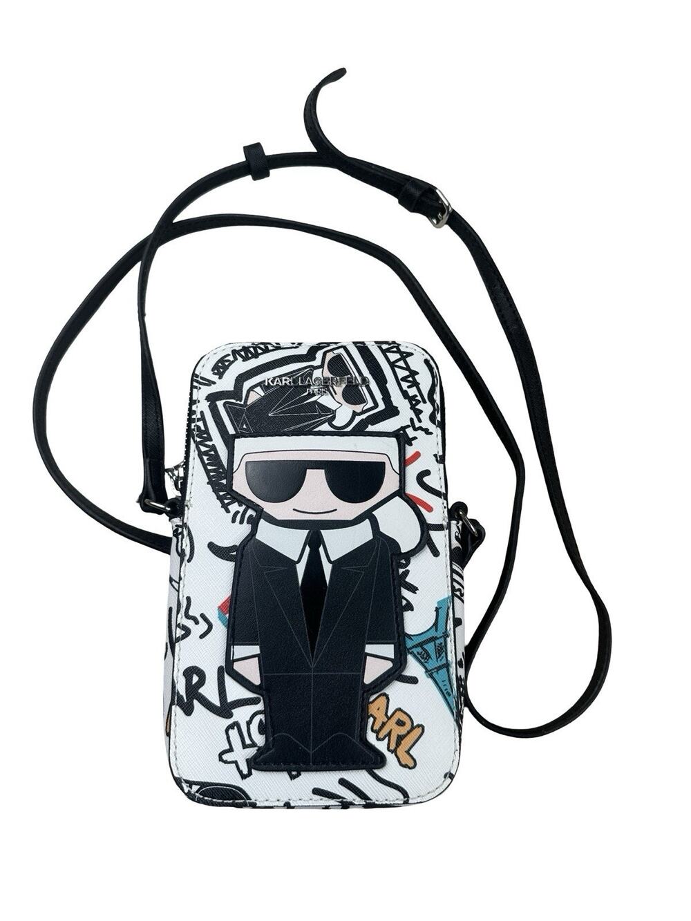 Karl Lagerfeld Paris Maybelle Graffiti Karl Cell Phone Crossbody Bag NWOT